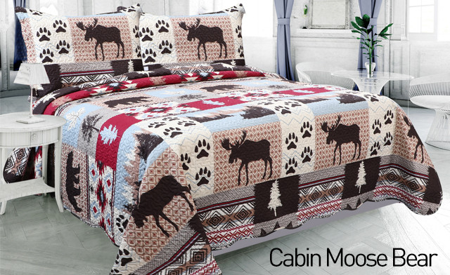Image of Up to 71% off an Elegant Pinsonic Printed Reversible Quilt Set