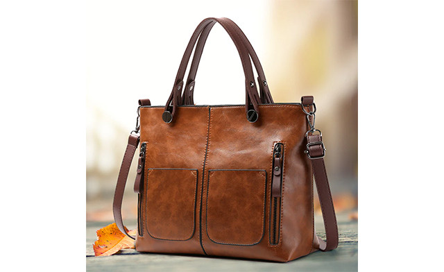 Image of $29.95 for a Women’s Leather Tote Handbag (a $74.90 Value)