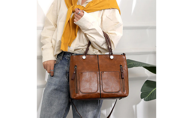 Image of $29.95 for a Women’s Leather Tote Handbag (a $74.90 Value)