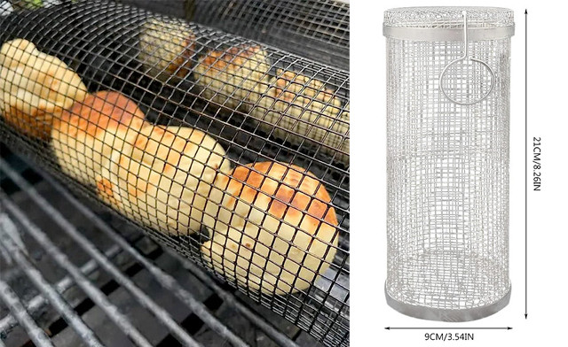Image of Up to 40% off a Stainless Steel Barbecue Cooking Grill Basket