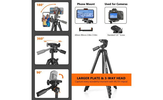 Image of $20.95 for a Camera and Phone 55-Inch Tripod (a $59.99 Value)