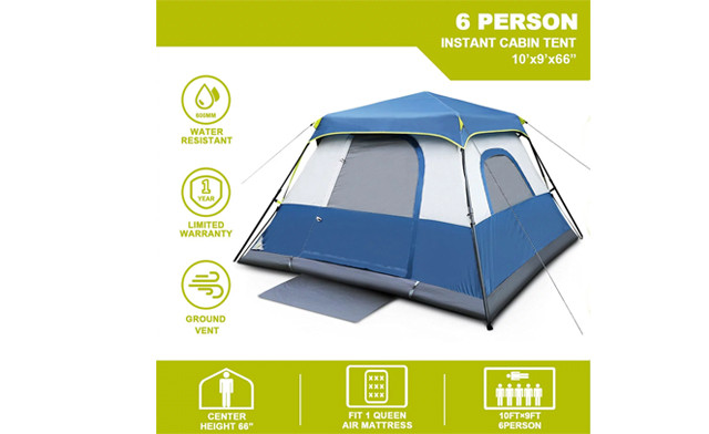 Image of $119.95 for a 6-Person Instant Camping Tent (a $229.99 Value)