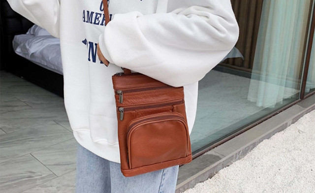 Image of Up to 61% off a Leather Crossbody Purse Bag
