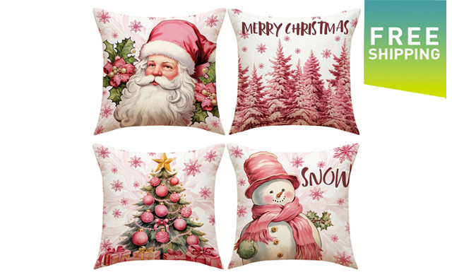 Image of $30 for a 4-Pack of Christmas Cushion Covers (a $56 Value)