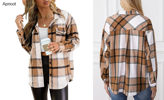 Image of $39 for a Women's Plaid Shacket (a $67.99 Value)