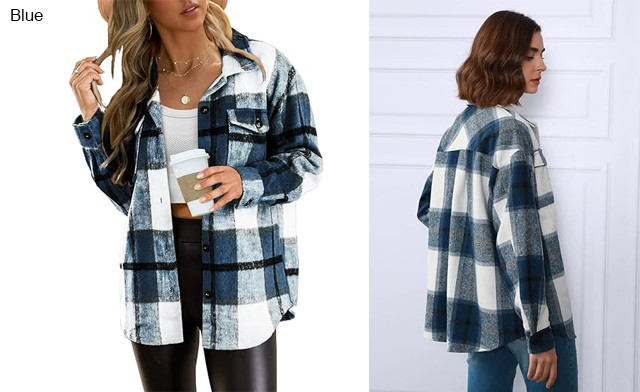 Image of $39 for a Women's Plaid Shacket (a $67.99 Value)