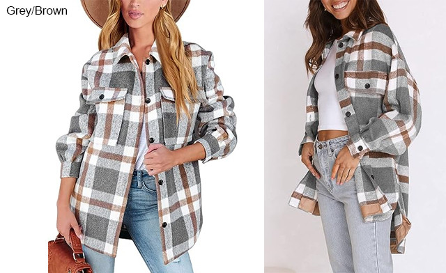 Image of $39 for a Women's Plaid Shacket (a $67.99 Value)