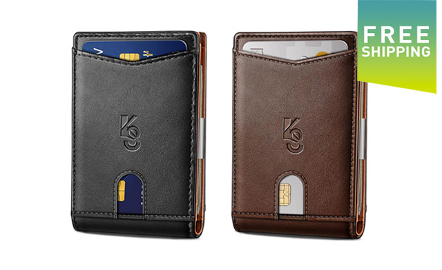 Image of $21.95 for a Men's Slim Leather Wallet (a $44.99 Value)