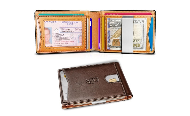 Image of $21.95 for a Men's Slim Leather Wallet (a $44.99 Value)