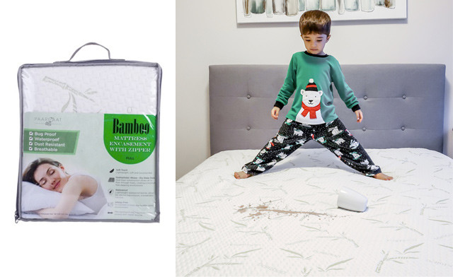 Image of Up to 73% off a Waterproof Bamboo Mattress Protector 