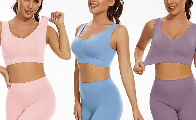 Image of $25.95 for a 3-Pack of Seamless Wireless Sports Bras (a $60 Value)