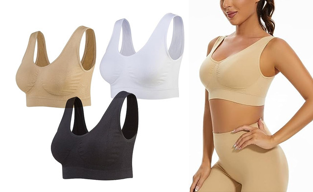 Image of $25.95 for a 3-Pack of Seamless Wireless Sports Bras (a $60 Value)