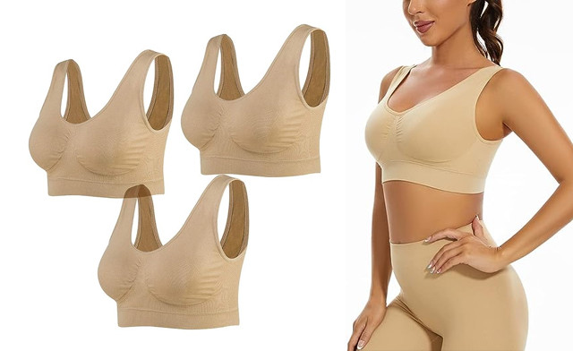 Image of $25.95 for a 3-Pack of Seamless Wireless Sports Bras (a $60 Value)