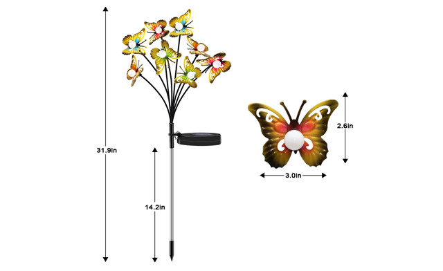 Image of $24.95 for a Solar Butterfly Lamp - 2 Pieces (a $52.98 Value)