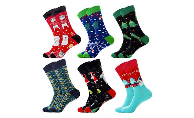 Image of $24.95 for a 6-Pack of Cotton Christmas Socks (a $48 Value)