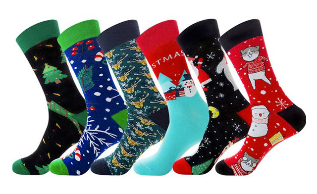 Image of $24.95 for a 6-Pack of Cotton Christmas Socks (a $48 Value)