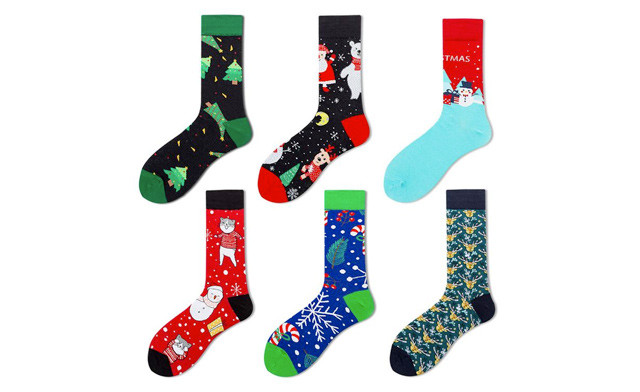 Image of $24.95 for a 6-Pack of Cotton Christmas Socks (a $48 Value)