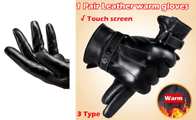 Image of $20.95 for Men's Touchscreen PU Leather Gloves (a $45 Value)