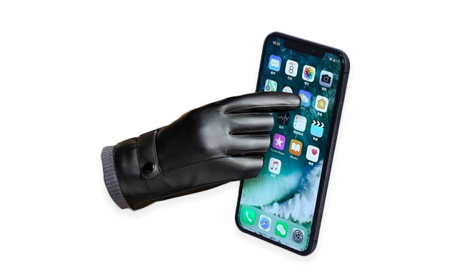Image of $20.95 for Men's Touchscreen PU Leather Gloves (a $45 Value)