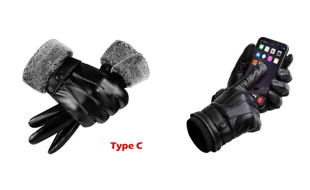 Image of $20.95 for Men's Touchscreen PU Leather Gloves (a $45 Value)