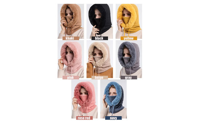 Image of $25 for a Fur Winter Hood Mask Set (a $62.50 Value)