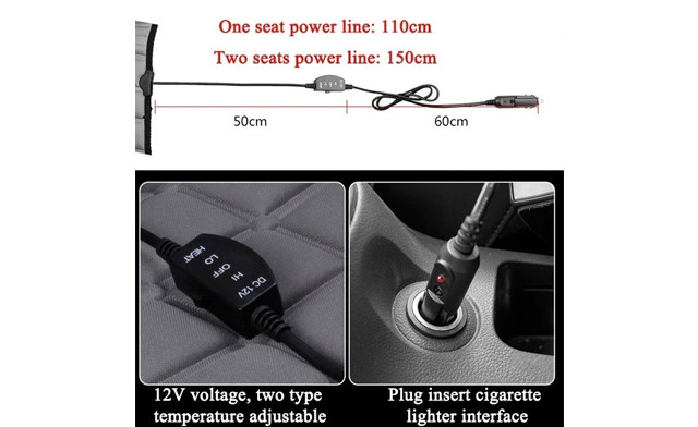 Image of Up to 44% off Universal 12V Car Front Seat Heated Cushion Covers