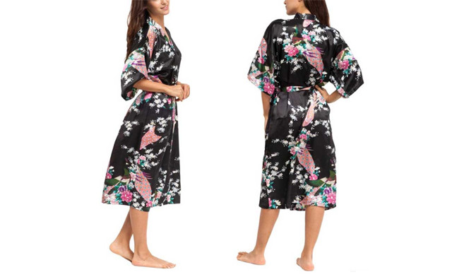 Image of $32.95 for a Silk Kimono Robe Gown (a $72.99 Value)