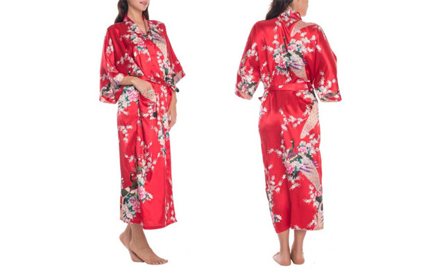 Image of $32.95 for a Silk Kimono Robe Gown (a $72.99 Value)