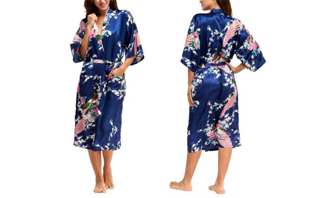 Image of $32.95 for a Silk Kimono Robe Gown (a $72.99 Value)