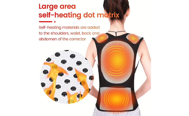 Vinciann Adjustable Magnetic Therapy Back Brace – Posture Corrector & Shoulder Support – Black