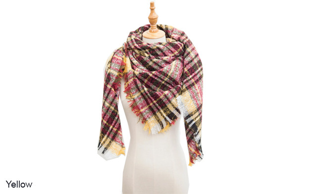 Image of $16.95 for a Large Plaid Triangle Scarf (a $39.99 Value)