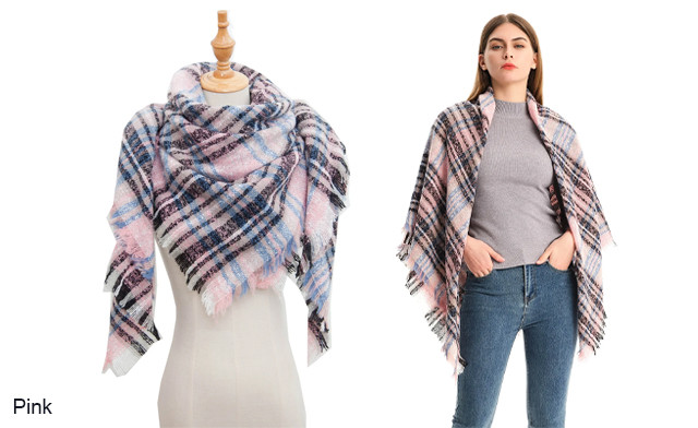 Image of $16.95 for a Large Plaid Triangle Scarf (a $39.99 Value)