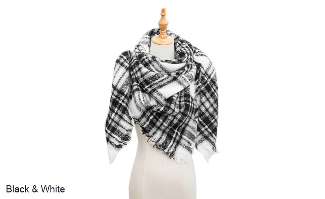 Image of $16.95 for a Large Plaid Triangle Scarf (a $39.99 Value)