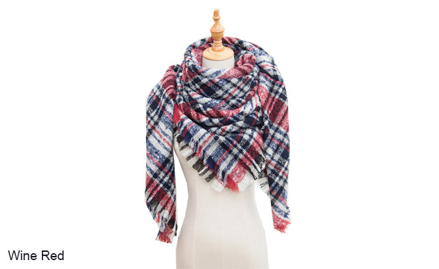 Image of $16.95 for a Large Plaid Triangle Scarf (a $39.99 Value)