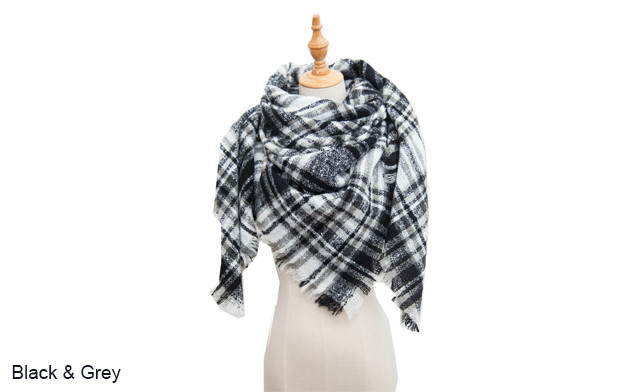 Image of $16.95 for a Large Plaid Triangle Scarf (a $39.99 Value)