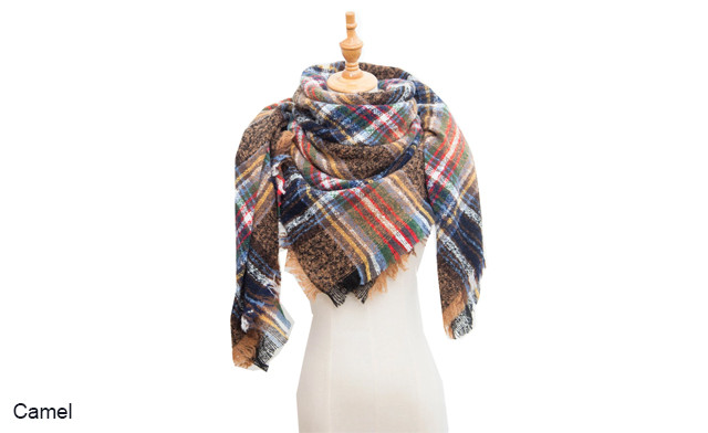 Image of $16.95 for a Large Plaid Triangle Scarf (a $39.99 Value)
