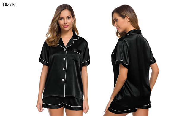 Image of $22.30 for a Women's Silk Satin Pyjama Set (a $59.99 Value)