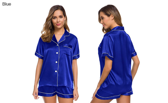 Image of $22.30 for a Women's Silk Satin Pyjama Set (a $59.99 Value)
