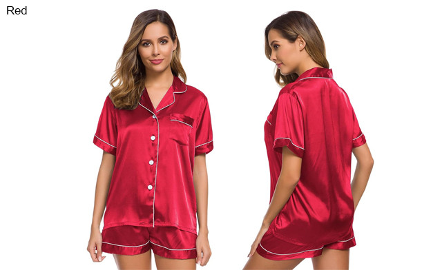 Image of $22.30 for a Women's Silk Satin Pyjama Set (a $59.99 Value)