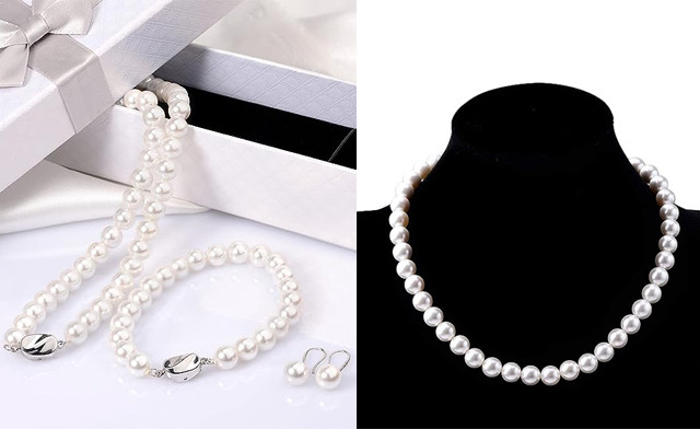 Image of Up to 82% off a 3-Piece Pearl Necklace Set