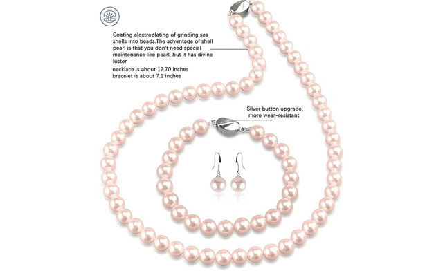 Image of Up to 82% off a 3-Piece Pearl Necklace Set