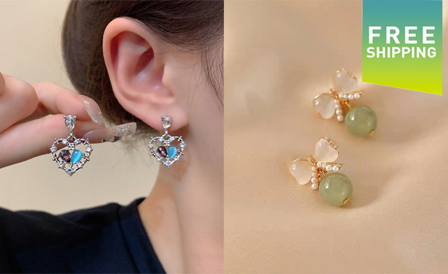Image of $18.95 for Gemstone Drop Earrings (a $39.99 Value)