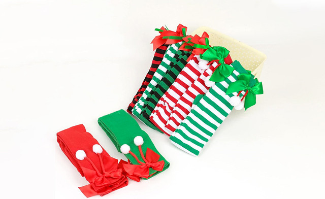 Image of $19.95 for 2 Pairs of Christmas Bow Stockings (a $38 Value)