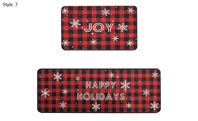 Image of $24.95 for a 2-Piece Christmas Kitchen Rug Set (a $57.99 Value)