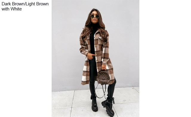 Image of $43.95 for a Women's Mid-Length Plaid Coat (an $89.99 Value)