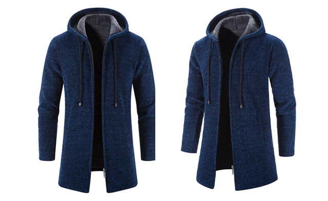 Image of $39.95 for a Men's Long Zipper Coat (a $75 Value)