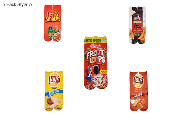 Image of $31.95 & Up for a 5 or 12-Pack of Food Socks