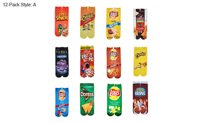 Image of $31.95 & Up for a 5 or 12-Pack of Food Socks
