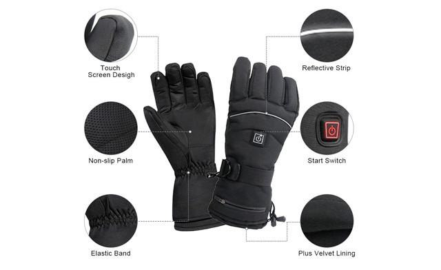 Image of $37.95 for Rechargeable Heated Touchscreen Gloves (an $82.99 Value)