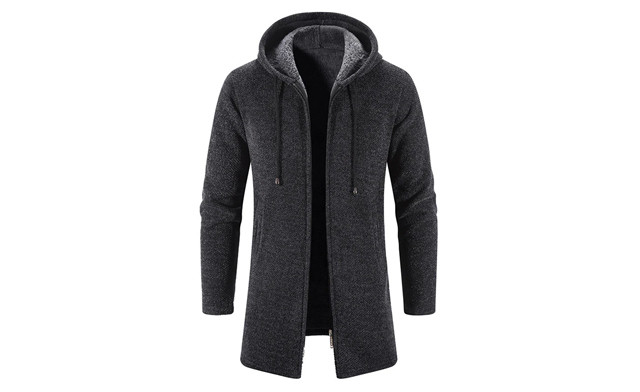 Image of $39.95 for a Men's Long Zipper Coat (a $75 Value)